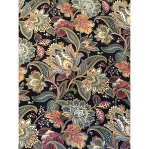 Biltmore Curtain Panels 2 40x87 Black Paisley Floral cotton luxury  Whimsical